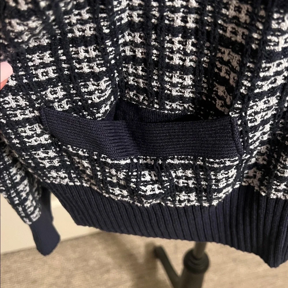EUC, FREE ASSEMBLY TWEED CARDIGAN, NAVY SIZE XL - Picture 5 of 10